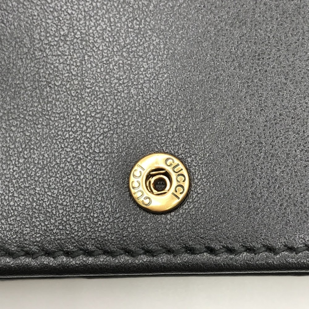 GUCCI GG Marmont Double GG Wallet Bi fold Black - Picture 8 of 12